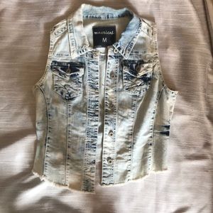 Women’s acid wash Jean vest
